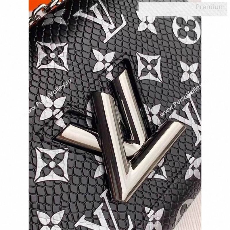 Louis Vuitton Twist PM Monogram Python Leather Bag N96931 Black 2019 (KI-9122706)