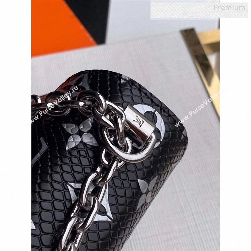 Louis Vuitton Twist PM Monogram Python Leather Bag N96931 Black 2019 (KI-9122706)