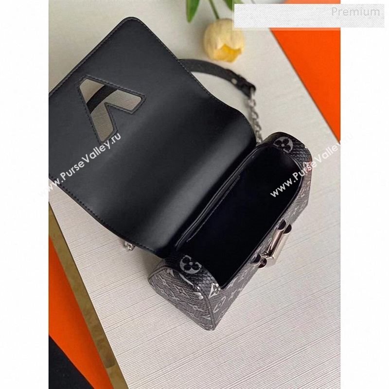 Louis Vuitton Twist PM Monogram Python Leather Bag N96931 Black 2019 (KI-9122706)