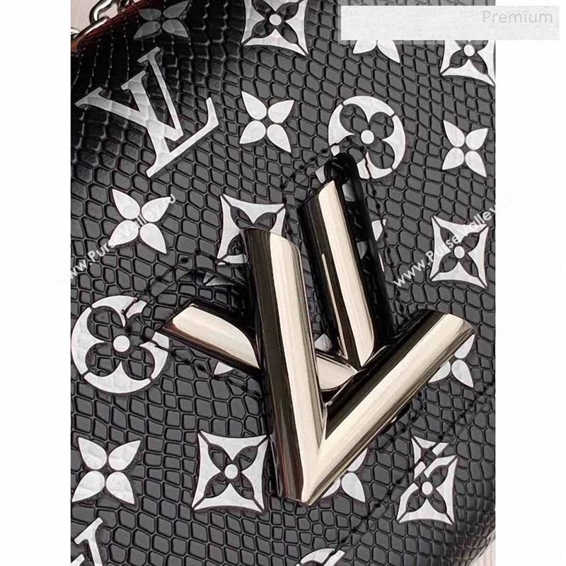 Louis Vuitton Twist MM Monogram Python Leather Bag N50282 Black 2019 (KI-9122707)
