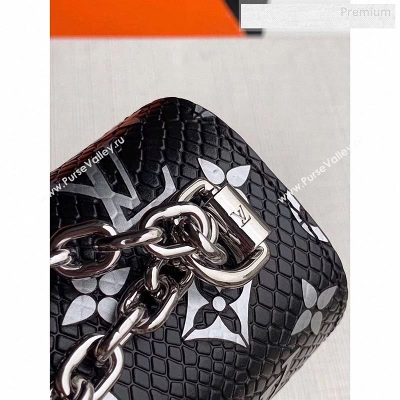 Louis Vuitton Twist MM Monogram Python Leather Bag N50282 Black 2019 (KI-9122707)