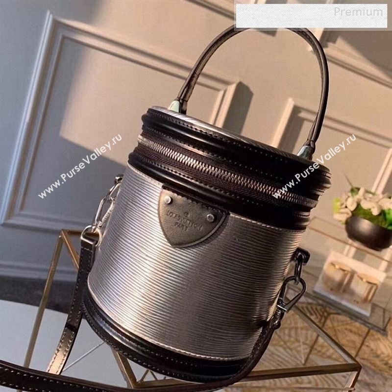 Louis Vuitton Cannes Epi Leather Top Handle Bag M55316 Silver/Black 2019 (KI-9122708)