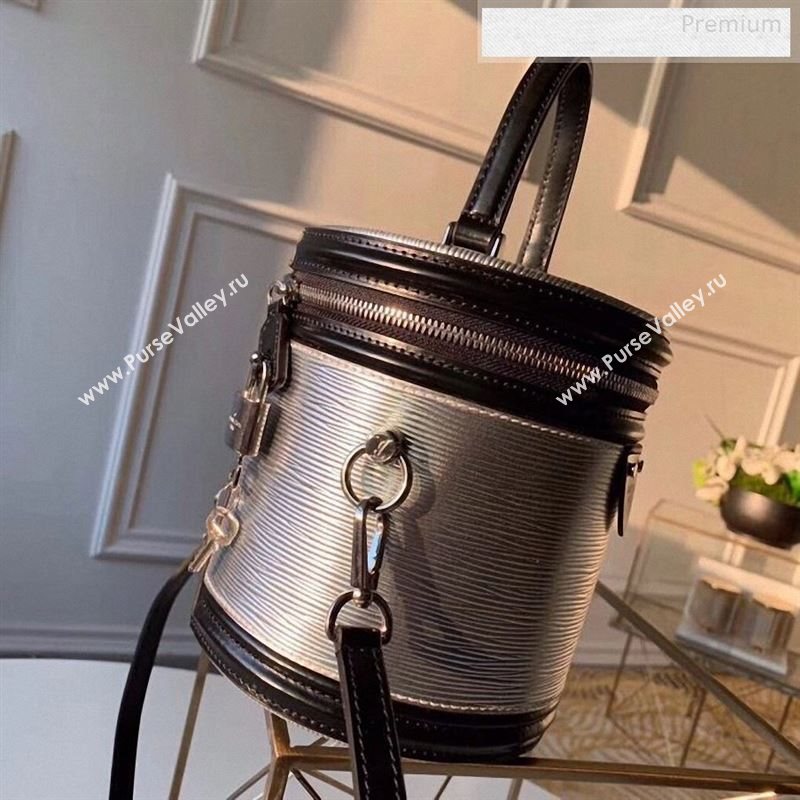 Louis Vuitton Cannes Epi Leather Top Handle Bag M55316 Silver/Black 2019 (KI-9122708)