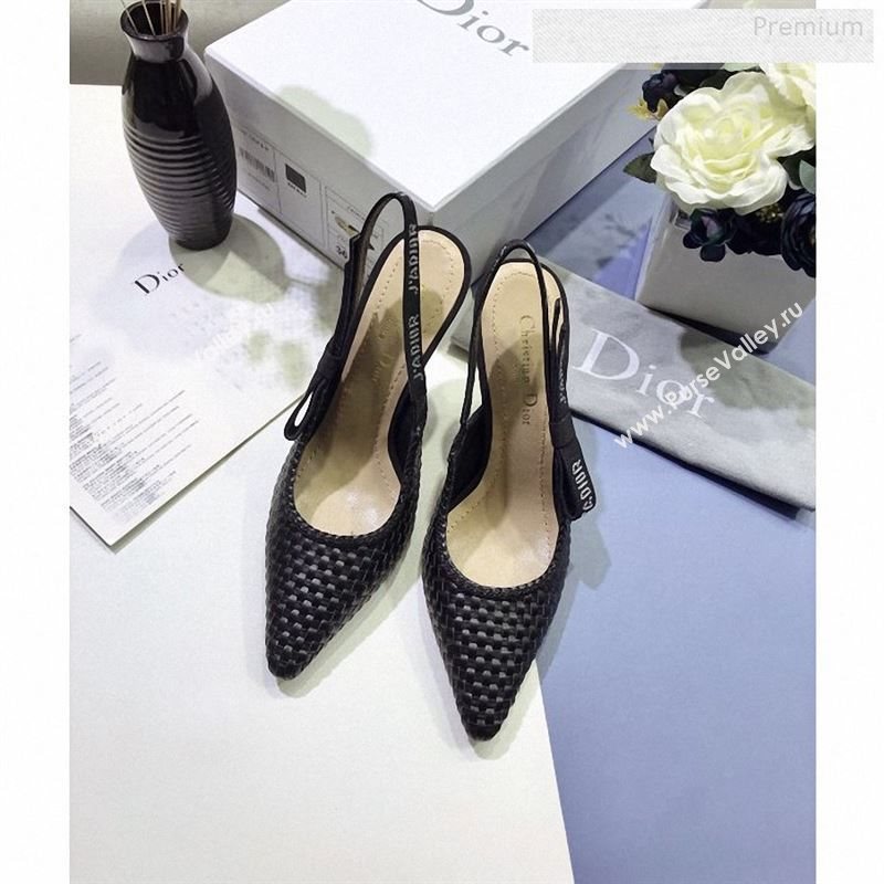 Dior JAdior Slingback High-Heel Pumps in Braided Black Lambskin 2020 (JC-9123125)