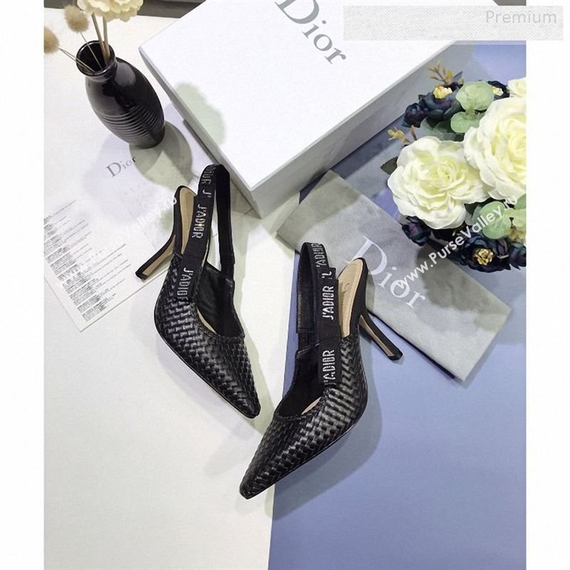 Dior JAdior Slingback High-Heel Pumps in Braided Black Lambskin 2020 (JC-9123125)