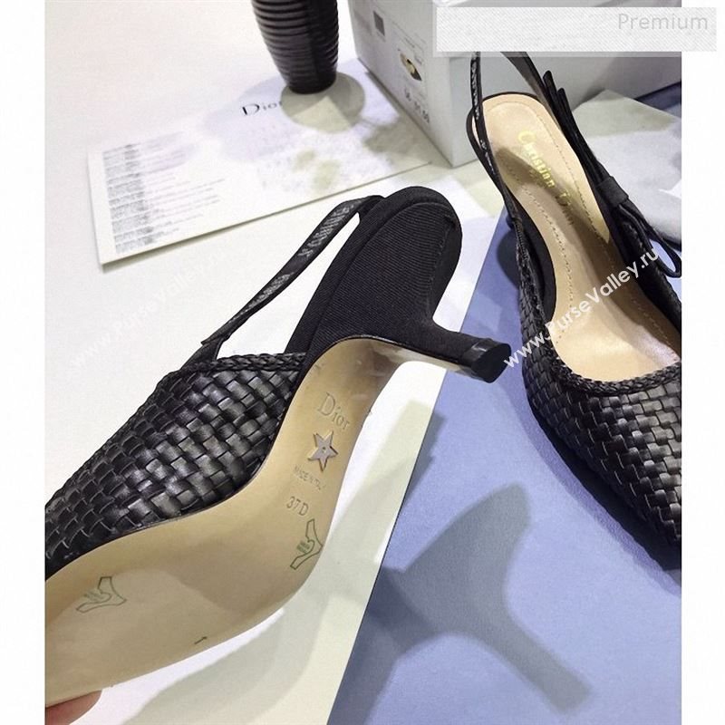 Dior JAdior Slingback Mid-Heel Pumps in Braided Black Lambskin 2020 (JC-9123126)