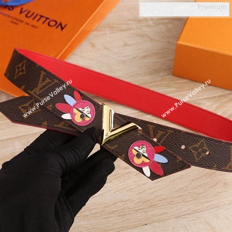 Louis Vuitton Patch Monogram Canvas Belt 30mm with V Buckle Coffee 2019 (SJ-9123139)