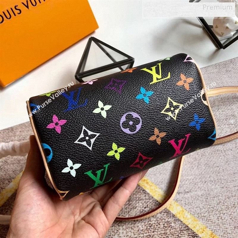 Louis Vuitton Colored Monogram Nano Speedy Top Handle Bag M61252 Black 2019 (KIKI-9122561)