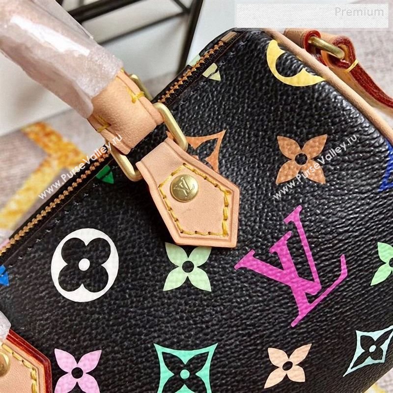 Louis Vuitton Colored Monogram Nano Speedy Top Handle Bag M61252 Black 2019 (KIKI-9122561)
