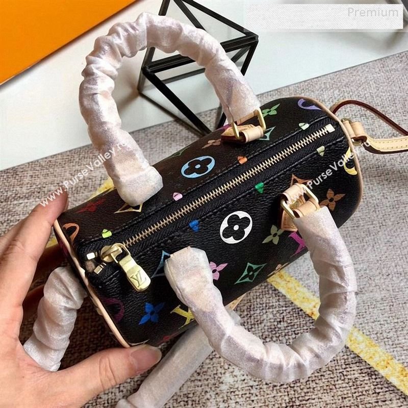 Louis Vuitton Colored Monogram Nano Speedy Top Handle Bag M61252 Black 2019 (KIKI-9122561)