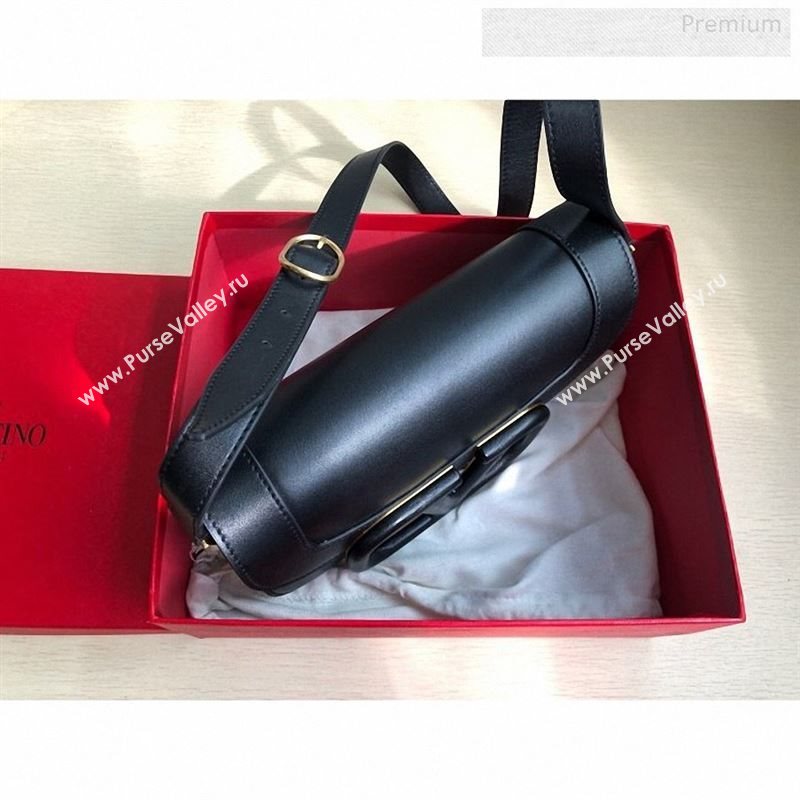 Valentino Supervee Supple Calfskin Maxi-Logo Crossbody Bag 1011L Black 2020 (JD-9123022)