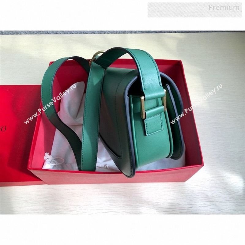 Valentino Supervee Supple Calfskin Maxi-Logo Crossbody Bag 1011L Green 2020 (JD-9123023)