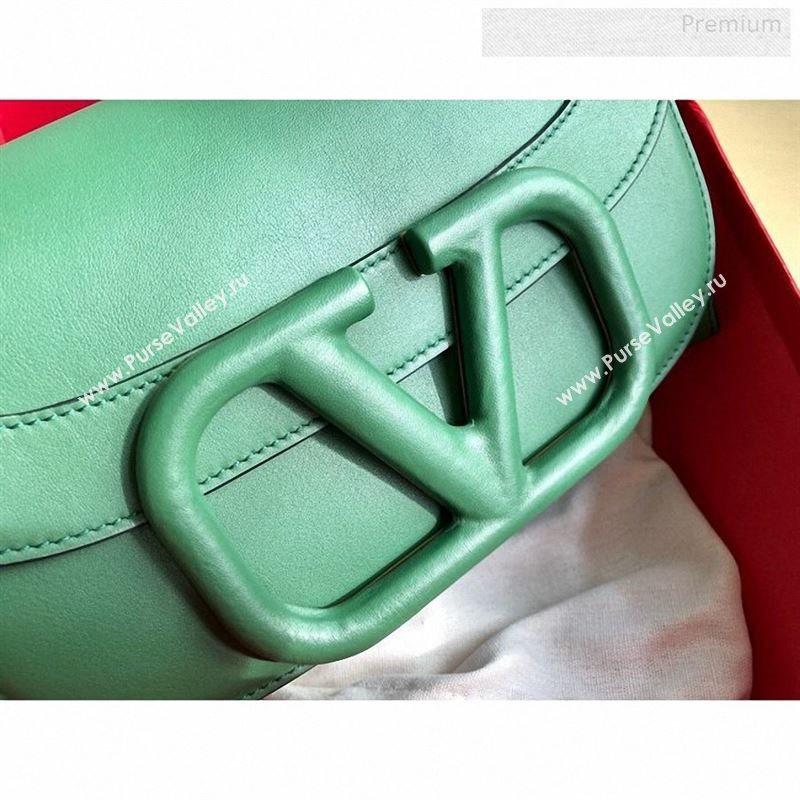 Valentino Supervee Supple Calfskin Maxi-Logo Crossbody Bag 1011L Green 2020 (JD-9123023)