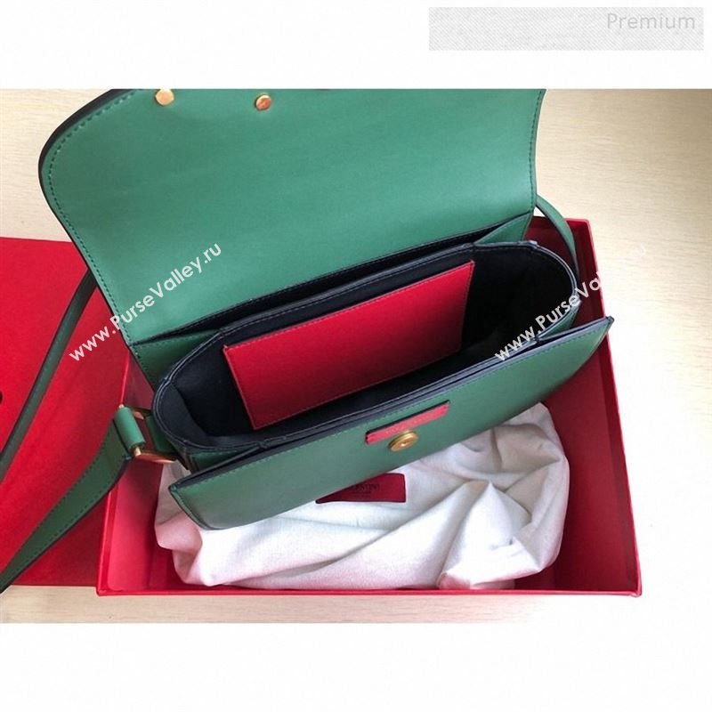 Valentino Supervee Supple Calfskin Maxi-Logo Crossbody Bag 1011L Green 2020 (JD-9123023)