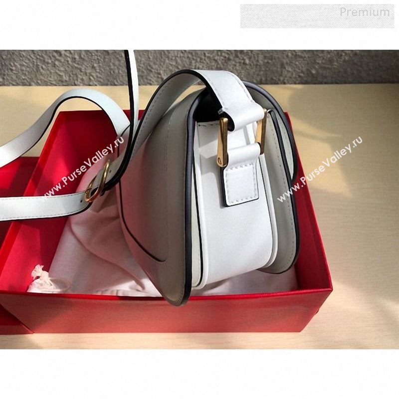 Valentino Supervee Supple Calfskin Maxi-Logo Crossbody Bag 1011L White 2020 (JD-9123024)