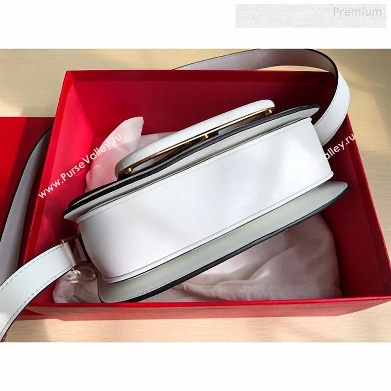 Valentino Supervee Supple Calfskin Maxi-Logo Crossbody Bag 1011L White 2020 (JD-9123024)