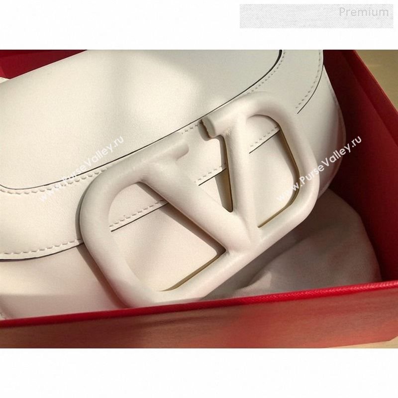 Valentino Supervee Supple Calfskin Maxi-Logo Crossbody Bag 1011L White 2020 (JD-9123024)