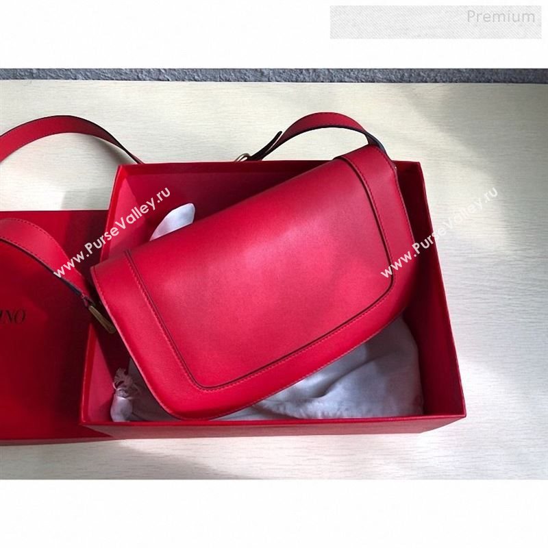 Valentino Supervee Supple Calfskin Maxi-Logo Crossbody Bag 1011L Red 2020 (JD-9123025)