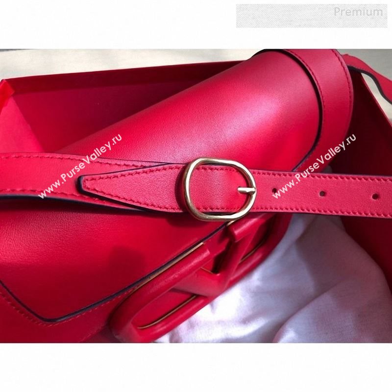 Valentino Supervee Supple Calfskin Maxi-Logo Crossbody Bag 1011L Red 2020 (JD-9123025)