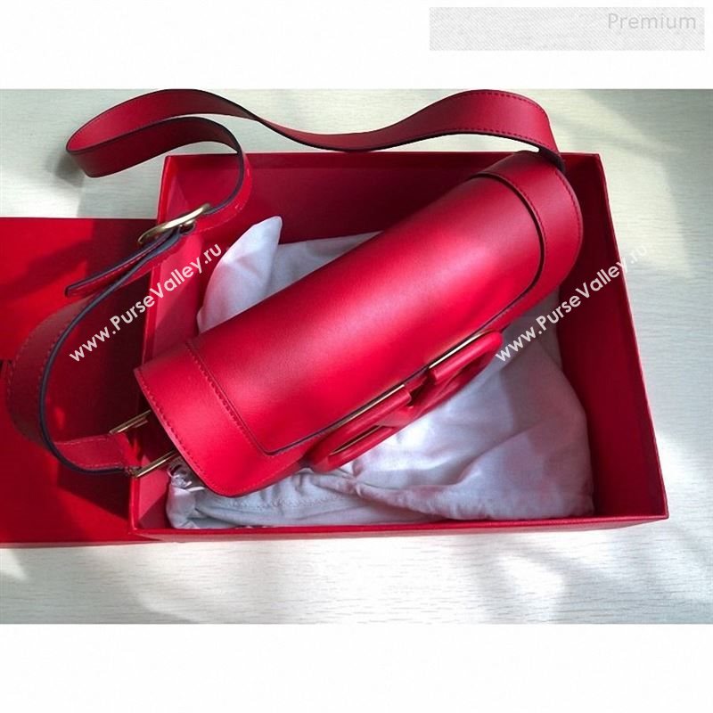 Valentino Supervee Supple Calfskin Maxi-Logo Crossbody Bag 1011L Red 2020 (JD-9123025)