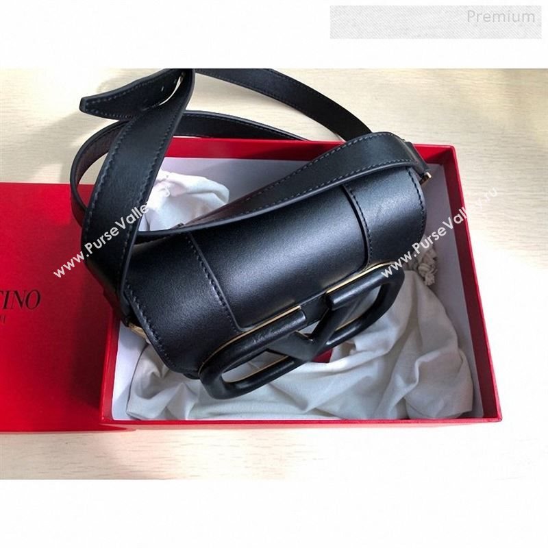 Valentino Supervee Supple Calfskin Maxi-Logo Crossbody Bag 1011S Black 2020 (JD-9123026)