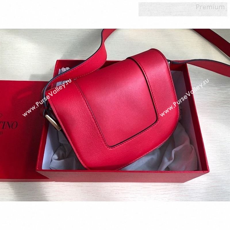 Valentino Supervee Supple Calfskin Maxi-Logo Crossbody Bag 1011S Red 2020 (JD-9123028)