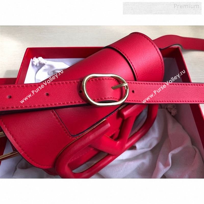 Valentino Supervee Supple Calfskin Maxi-Logo Crossbody Bag 1011S Red 2020 (JD-9123028)