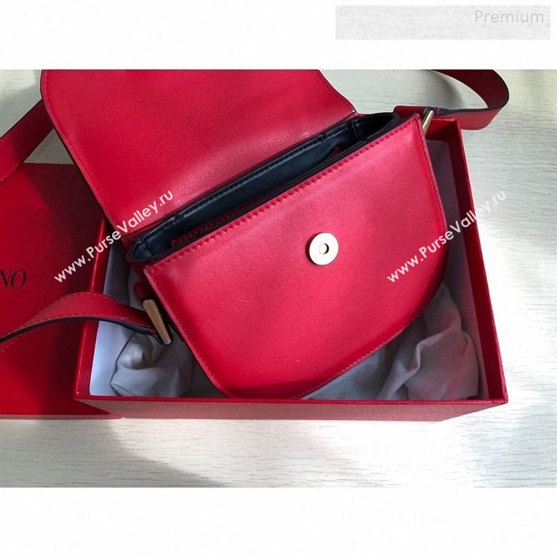 Valentino Supervee Supple Calfskin Maxi-Logo Crossbody Bag 1011S Red 2020 (JD-9123028)