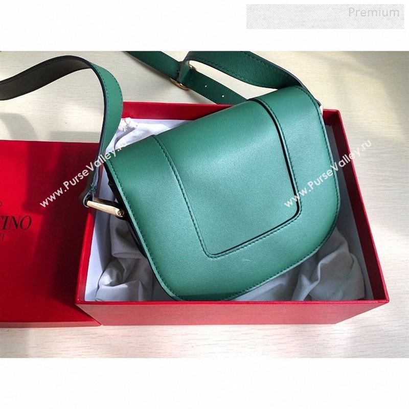 Valentino Supervee Supple Calfskin Maxi-Logo Crossbody Bag 1011S Green 2020 (JD-9123027)