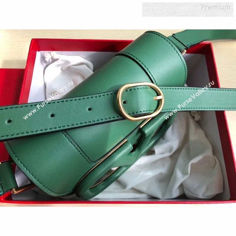 Valentino Supervee Supple Calfskin Maxi-Logo Crossbody Bag 1011S Green 2020 (JD-9123027)