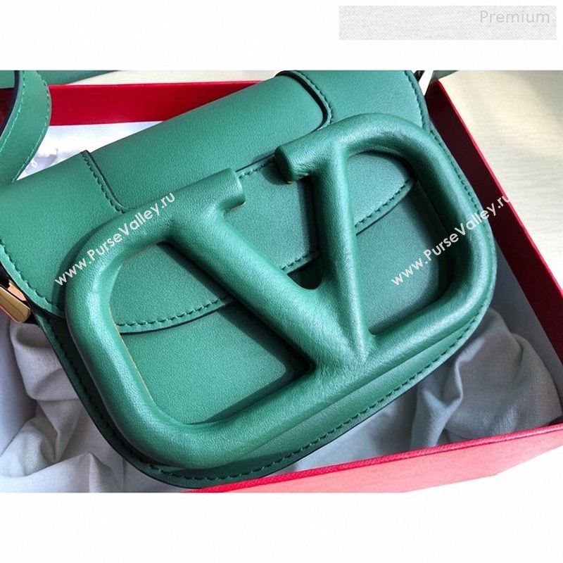 Valentino Supervee Supple Calfskin Maxi-Logo Crossbody Bag 1011S Green 2020 (JD-9123027)