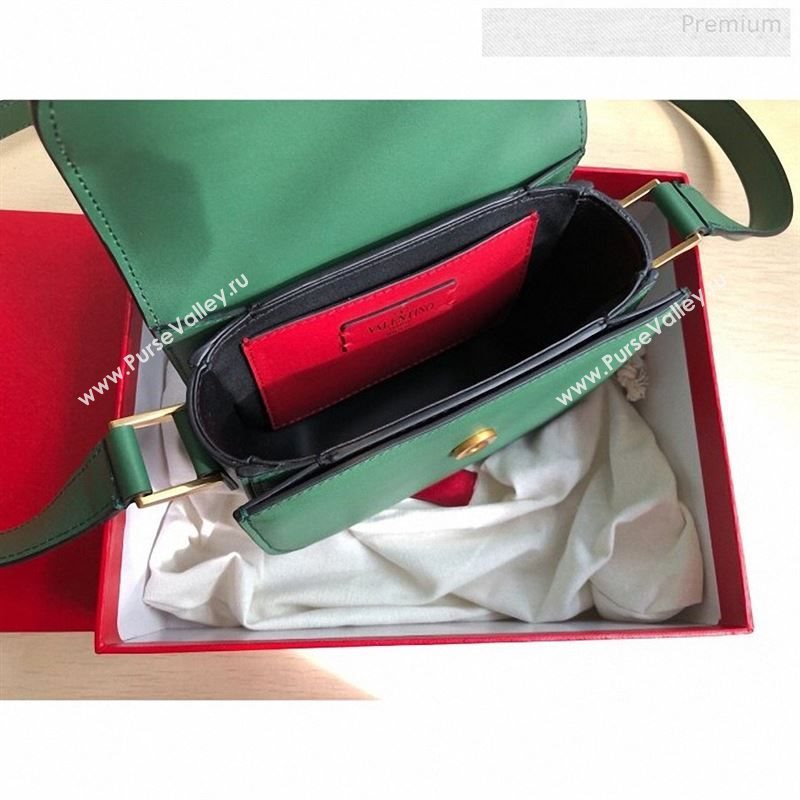 Valentino Supervee Supple Calfskin Maxi-Logo Crossbody Bag 1011S Green 2020 (JD-9123027)