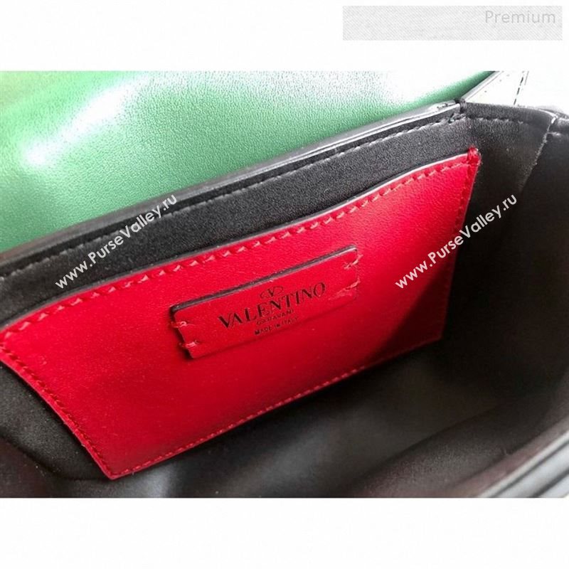 Valentino Supervee Supple Calfskin Maxi-Logo Crossbody Bag 1011S Green 2020 (JD-9123027)