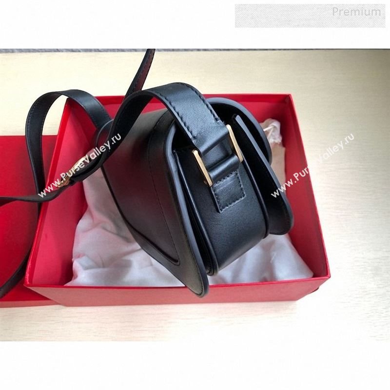 Valentino Supervee Calfskin Maxi-Logo Crossbody Bag 1011L Black/Gold 2020 (JD-9123019)