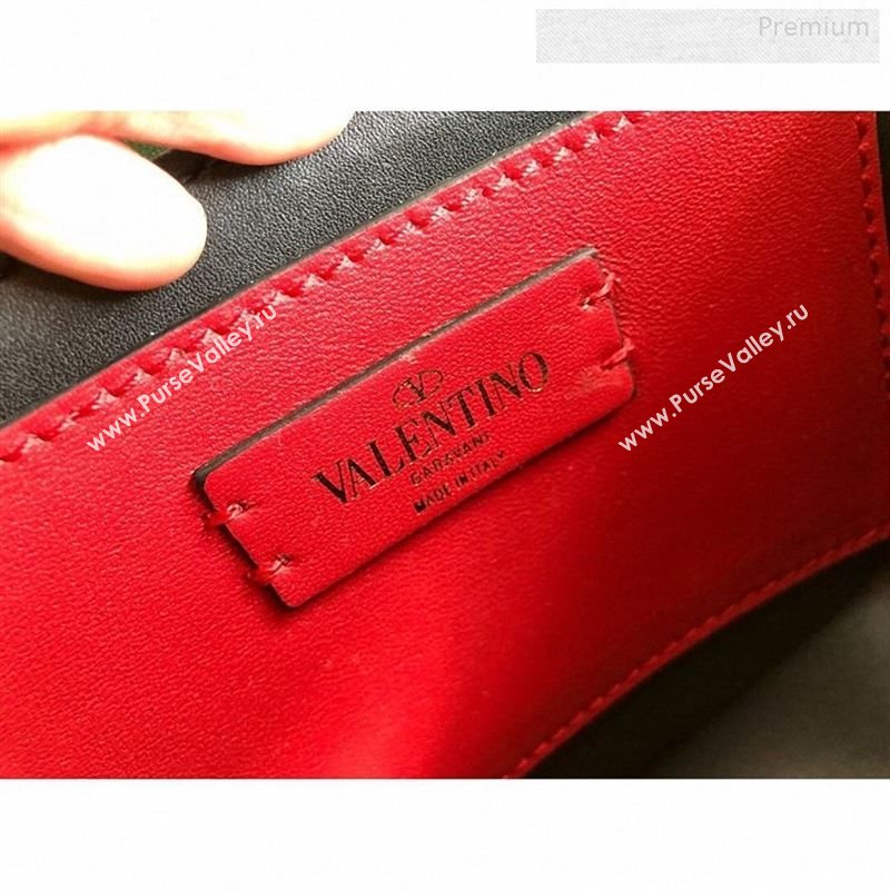 Valentino Supervee Calfskin Maxi-Logo Crossbody Bag 1011S Green/Gold 2020 (JD-9123032)