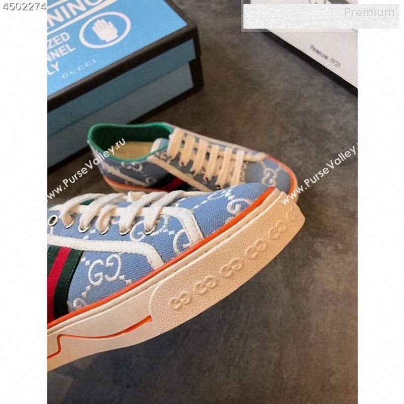 Gucci Disney GG Embroidered Sneakers Light Blue 2020 (EM-9123109)