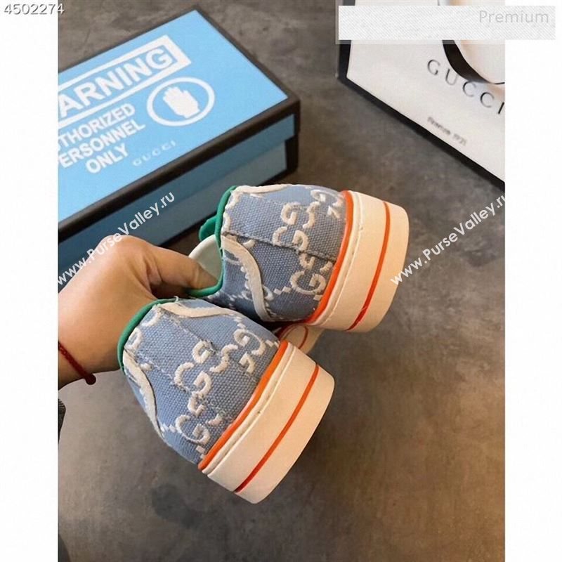 Gucci Disney GG Embroidered Sneakers Light Blue 2020 (EM-9123109)