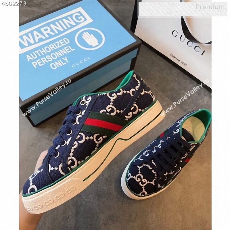 Gucci Disney GG Embroidered Sneakers Navy Blue 2020 (EM-9123110)