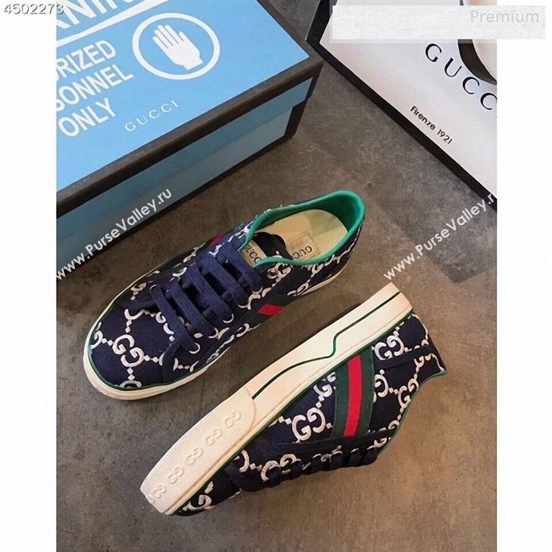 Gucci Disney GG Embroidered Sneakers Navy Blue 2020 (EM-9123110)