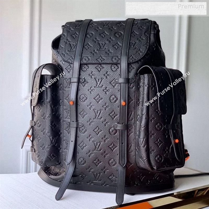 Louis Vuitton Mens Christopher Monogram Embossed Backpack GM M53285 Black 2019 (KD-9122346)