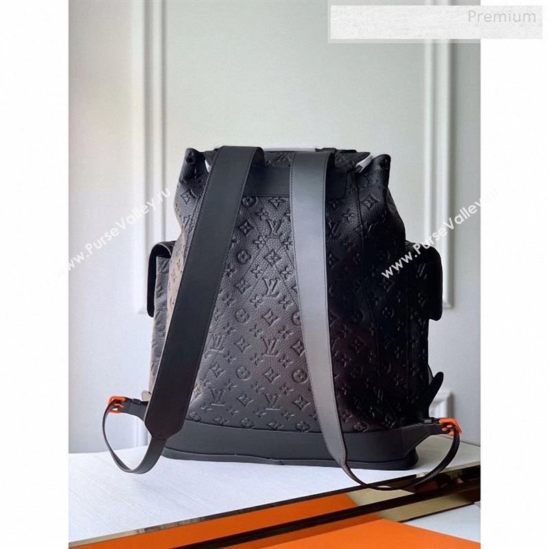 Louis Vuitton Mens Christopher Monogram Embossed Backpack GM M53285 Black 2019 (KD-9122346)