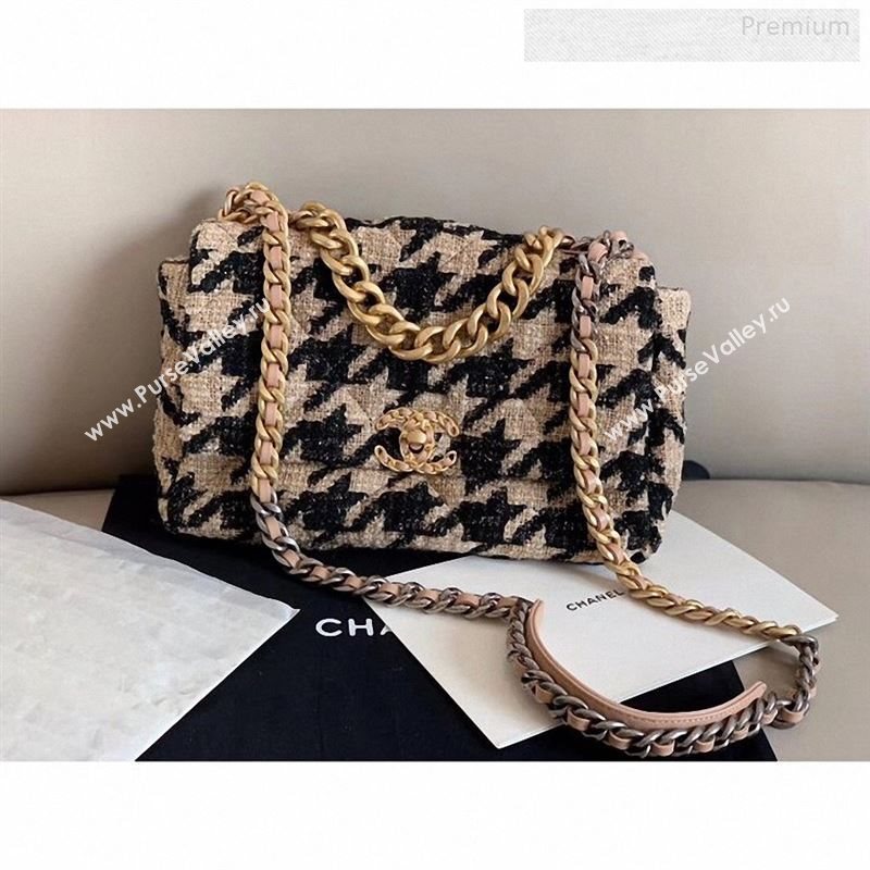 Chanel 19 Tweed Large Flap Bag AS1161 Black/Beige 2019 (X-9122564)