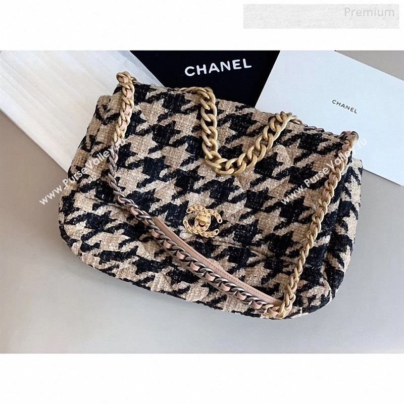 Chanel 19 Tweed Maxi Flap Bag AS1162 Black/Beige 2019 (X-9122565)