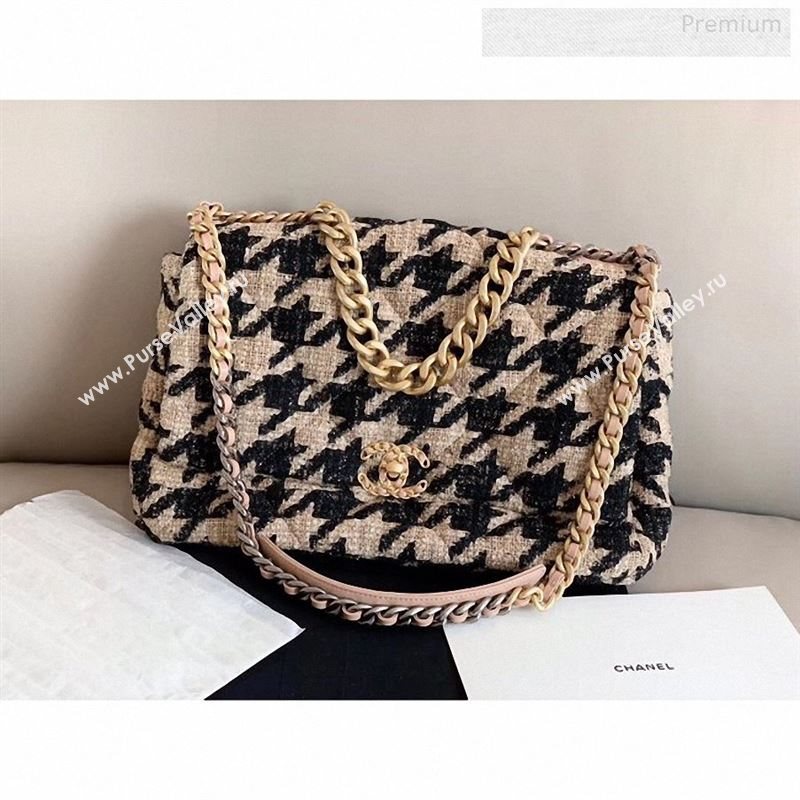 Chanel 19 Tweed Maxi Flap Bag AS1162 Black/Beige 2019 (X-9122565)