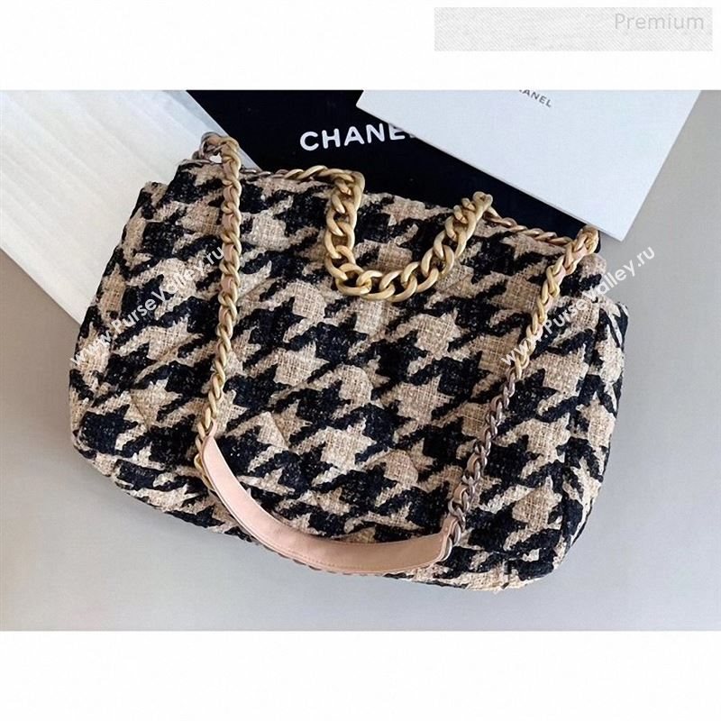 Chanel 19 Tweed Maxi Flap Bag AS1162 Black/Beige 2019 (X-9122565)