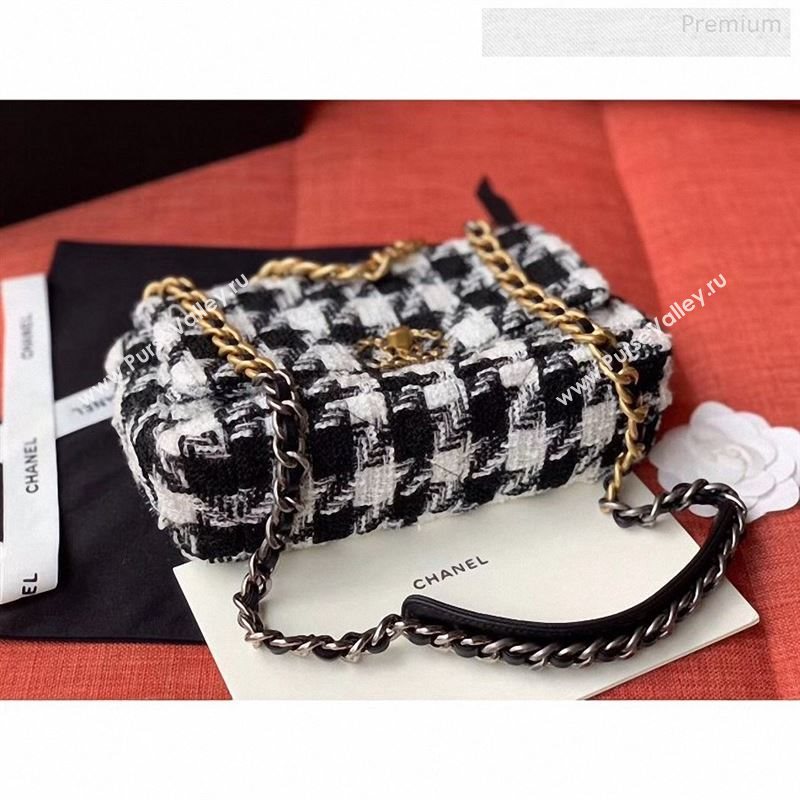 Chanel 19 Tweed Small Flap Bag Black/White AS1160 2019 (X-9122566)