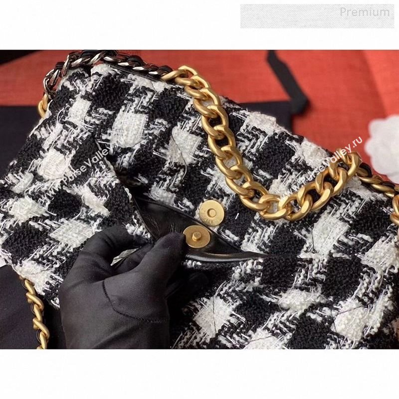 Chanel 19 Tweed Small Flap Bag Black/White AS1160 2019 (X-9122566)