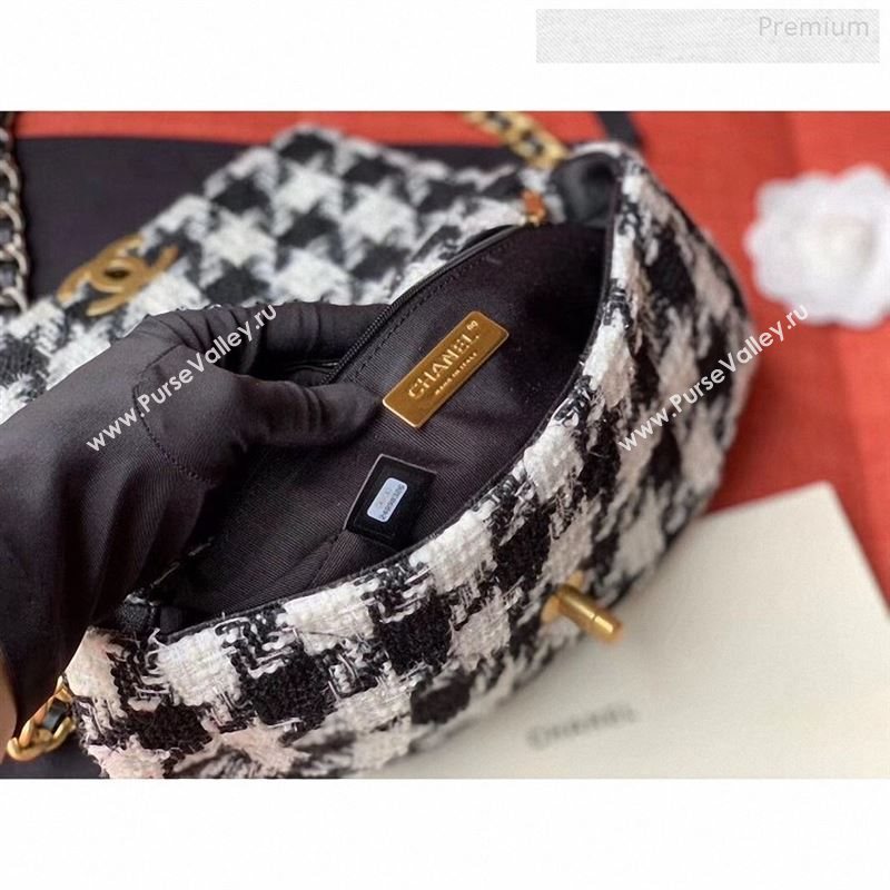 Chanel 19 Tweed Small Flap Bag Black/White AS1160 2019 (X-9122566)
