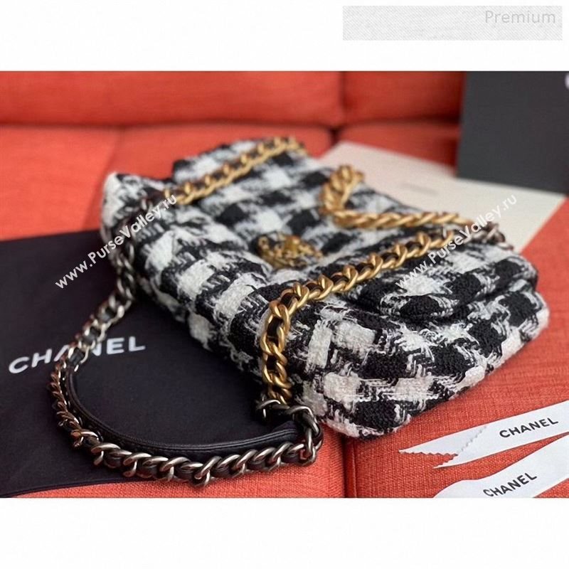 Chanel 19 Tweed Large Flap Bag Black/White AS1161 2019 (X-9122567)