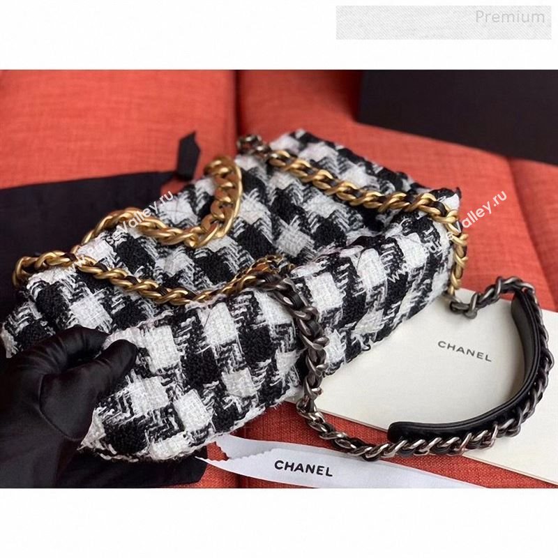 Chanel 19 Tweed Large Flap Bag Black/White AS1161 2019 (X-9122567)